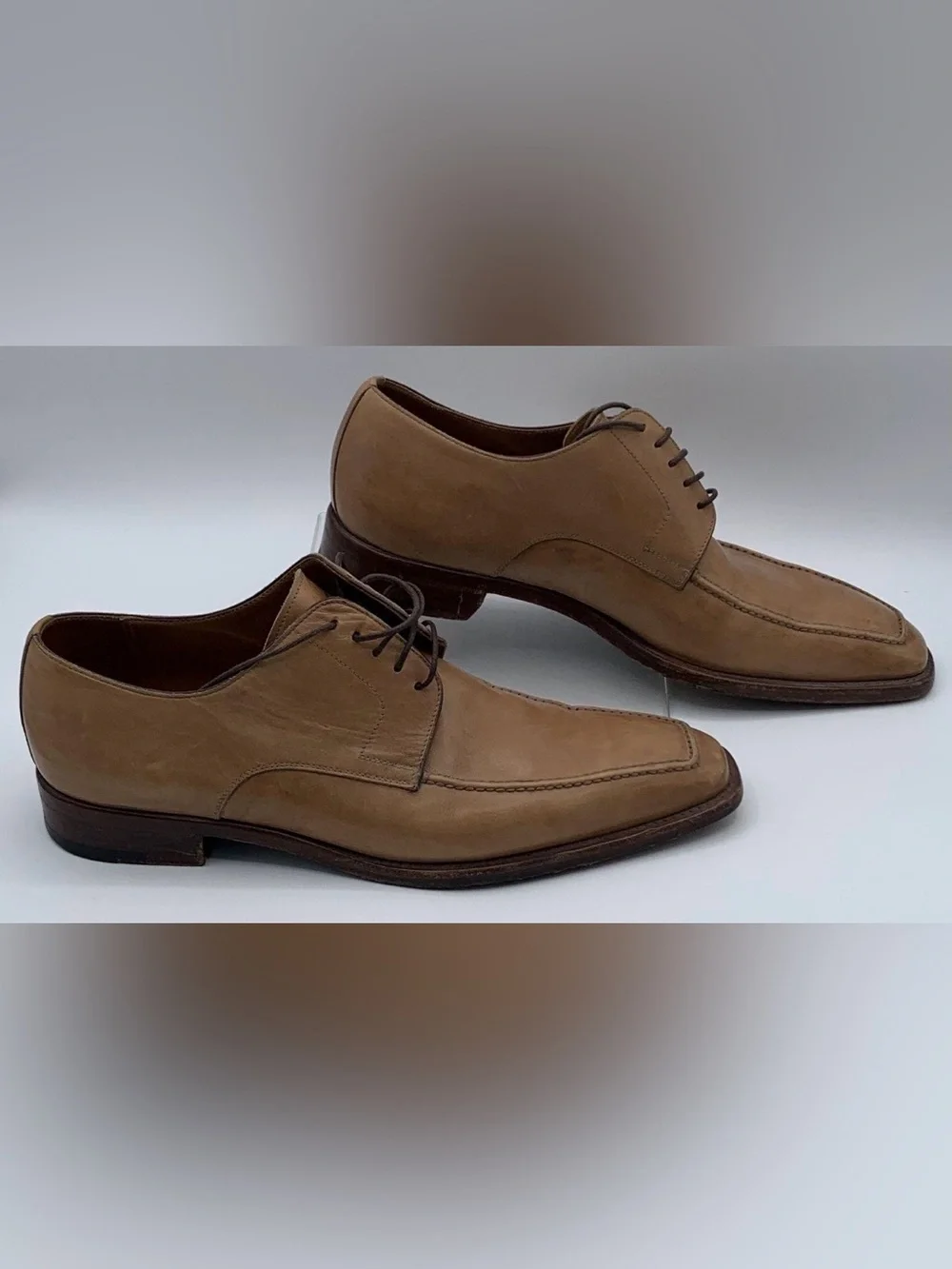 Ermenegildo Zegna Couture Tan Leather Derby Oxfords